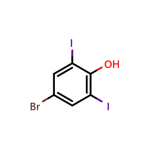 Chemical structure of 4-Bromo-2,6-diiodophenol , CAS 15459-51-5, AChemBlock X194594