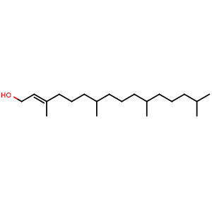 Chemical structure of 3,7,11,15-Tetramethylhexadec-2-en-1-ol , CAS 7541-49-3, AChemBlock X194607