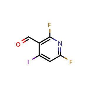 Chemical structure of 2,6-Difluoro-4-iodonicotinaldehyde , CAS 2417489-94-0, AChemBlock X194608