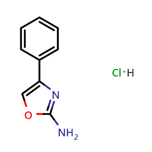Chemical structure of 2-Amino-4-phenyloxazole hydrochloride , CAS 113884-66-5, AChemBlock X194653