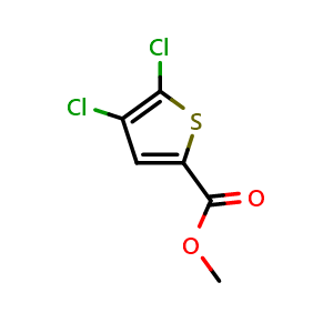 Chemical structure of methyl 4,5-dichlorothiophene-2-carboxylate , CAS 89281-29-8, AChemBlock X194655