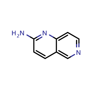 Chemical structure of 2-Amino-1,6-naphthyridine , CAS 17965-81-0, AChemBlock X194677