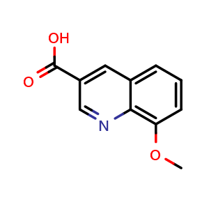 Chemical structure of 8-Methoxyquinoline-3-carboxylic acid , CAS 71082-36-5, AChemBlock X194681