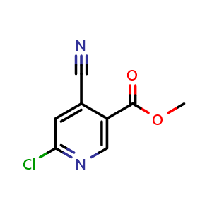 Chemical structure of Methyl 6-Chloro-4-cyanonicotinate , CAS 1805024-32-1, AChemBlock X194694