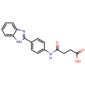 Chemical structure of 4-[[4-(2-Benzimidazolyl)phenyl]amino]-4-oxobutanoic acid , CAS 27031-00-1, AChemBlock X194725