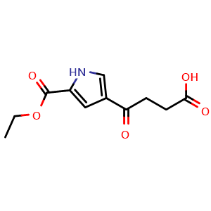 Chemical structure of 4-[5-(Ethoxycarbonyl)-3-pyrrolyl]-4-oxobutanoic acid , CAS 119647-71-1, AChemBlock X194734