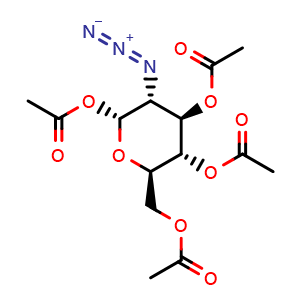 Chemical structure of 1,3,4,6-Tetra-O-acetyl-2-azido-2-deoxy-alpha-D-glucopyranose , CAS 56883-33-1, AChemBlock X194764