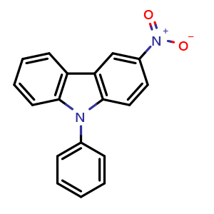 Chemical structure of 3-Nitro-9-phenyl-9H-carbazole , CAS 121073-91-4, AChemBlock X194792