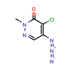 Chemical structure of 5-Azido-4-chloro-2-methylpyridazin-3(2H)-one , CAS 4043-74-7, AChemBlock X194794