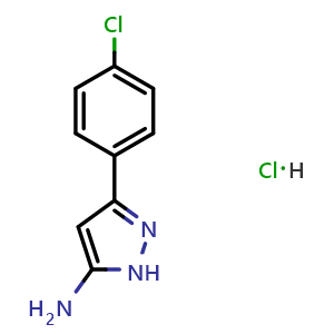 Chemical structure of 5-Amino-3-(4-chlorophenyl)pyrazole hydrochloride , CAS 13215-67-3, AChemBlock X194819