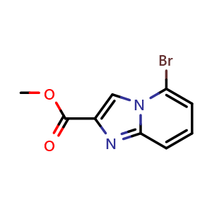 Chemical structure of Methyl 5-Bromoimidazo[1,2-a]pyridine-2-carboxylate , CAS 1092351-65-9, AChemBlock X194852