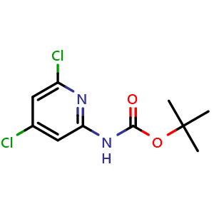 Chemical structure of N-Boc-4,6-dichloropyridin-2-amine , CAS 1017789-38-6, AChemBlock X194866