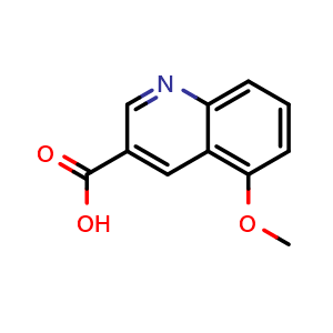Chemical structure of 5-Methoxyquinoline-3-carboxylic acid , CAS 1361091-98-6, AChemBlock X194870