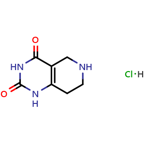 Chemical structure of 5,6,7,8-Tetrahydropyrido[4,3-d]pyrimidine-2,4(1H,3H)-dione hydrochloride , CAS 1170023-46-7, AChemBlock X194871