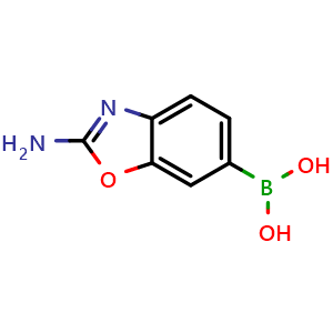 Chemical structure of 2-Aminobenzoxazole-6-boronic acid , CAS 1404480-17-6, AChemBlock X194872