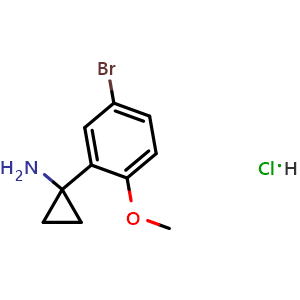 Chemical structure of 1-(5-Bromo-2-methoxyphenyl)cyclopropanamine hydrochloride , CAS 1909309-53-0, AChemBlock X194873