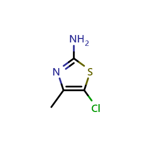 Chemical structure of 2-Amino-5-chloro-4-methylthiazole , CAS 5316-76-7, AChemBlock X194895
