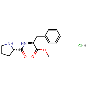 Chemical structure of Methyl (S)-3-Phenyl-2-[(S)-pyrrolidine-2-carboxamido]propanoate hydrochloride , AChemBlock X194901