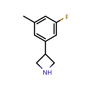 Chemical structure of 3-(3-Fluoro-5-methylphenyl)azetidine , CAS 1260865-04-0, AChemBlock X194907