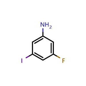 Chemical structure of 3-Fluoro-5-iodoaniline , CAS 660-49-1, AChemBlock X194933