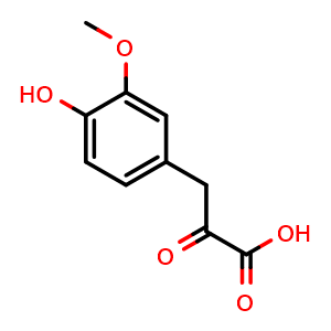 Chemical structure of 3-(4-Hydroxy-3-methoxyphenyl)-2-oxopropanoic acid , CAS 1081-71-6, AChemBlock X194955