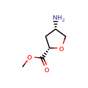 Chemical structure of Methyl cis-4-Aminotetrahydrofuran-2-carboxylate , AChemBlock X194960