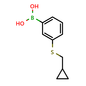 Chemical structure of 3-[(Cyclopropylmethyl)thio]phenylboronic acid , CAS 1025746-82-0, AChemBlock X194979
