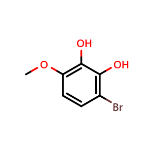 Chemical structure of 3-Bromo-6-methoxy-1,2-benzenediol , CAS 61559-82-8, AChemBlock X194981