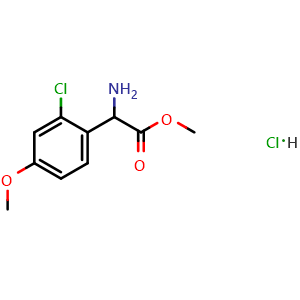 Chemical structure of Methyl 2-Amino-2-(2-chloro-4-methoxyphenyl)acetate hydrochloride , AChemBlock X194990