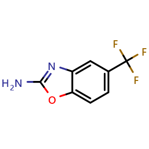 Chemical structure of 2-Amino-5-(trifluoromethyl)benzoxazole , CAS 20844-69-3, AChemBlock X194991