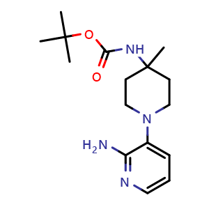 Chemical structure of 2-Amino-3-[4-(Boc-amino)-4-methyl-1-piperidinyl]pyridine , CAS 1874279-28-3, AChemBlock X194999