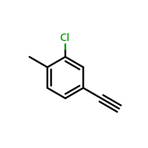 Chemical structure of 2-Chloro-4-ethynyltoluene , CAS 1338235-62-3, AChemBlock X195021