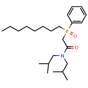 Chemical structure of N,N-Diisobutyl-2-[octyl(phenyl)phosphoryl]acetamide , CAS 83242-95-9, AChemBlock X195035
