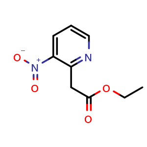 Chemical structure of Ethyl 2-(3-Nitro-2-pyridyl)acetate , CAS 154078-83-8, AChemBlock X195051