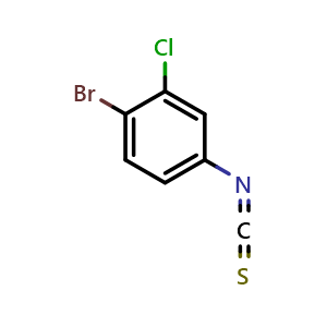 Chemical structure of 4-Bromo-3-chlorophenyl Isothiocyanate , CAS 32118-33-5, AChemBlock X195077