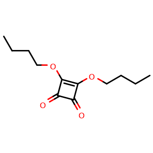Chemical structure of 3,4-Dibutoxy-3-cyclobutene-1,2-dione , CAS 2892-62-8, AChemBlock X195080