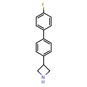 Chemical structure of 3-(4'-Fluoro-4-biphenylyl)azetidine , CAS 1260778-17-3, AChemBlock X195118