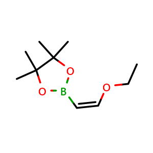 Chemical structure of (Z)-2-(2-ethoxyvinyl)-4,4,5,5-tetramethyl-1,3,2-dioxaborolane , CAS 219489-07-3, AChemBlock X195125