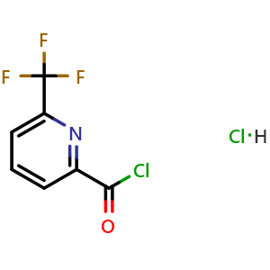 Chemical structure of 6-(Trifluoromethyl)picolinoyl Chloride hydrochloride , AChemBlock X195136