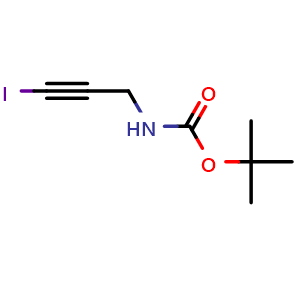 Chemical structure of N-Boc-3-iodo-2-propyn-1-amine , CAS 1927859-34-4, AChemBlock X195164
