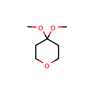 Chemical structure of 4,4-Dimethoxytetrahydro-2H-pyran , CAS 28218-71-5, AChemBlock X195175