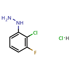 Chemical structure of 2-Chloro-3-fluorophenylhydrazine hydrochloride , CAS 1138036-54-0, AChemBlock X195187