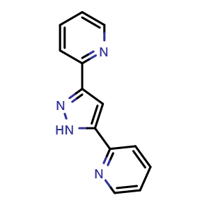 Chemical structure of 3,5-Di(2-pyridyl)pyrazole , CAS 129485-83-2, AChemBlock X195195