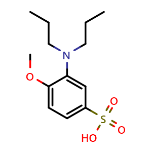Chemical structure of 3-(Dipropylamino)-4-methoxybenzenesulfonic acid , CAS 153086-37-4, AChemBlock X195204