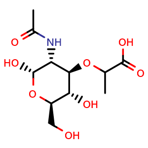 Chemical structure of N-Acetylmuramic acid , CAS 10597-89-4, AChemBlock X195210