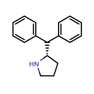 Chemical structure of (S)-2-Benzhydrylpyrrolidine , CAS 119237-64-8, AChemBlock X195214