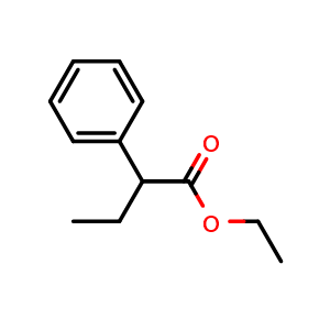Chemical structure of Ethyl 2-phenylbutanoate , CAS 119-43-7, AChemBlock X195215
