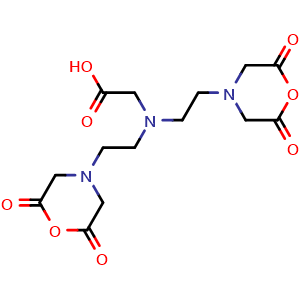 Chemical structure of 2-(Bis(2-(2,6-dioxomorpholino)ethyl)amino)acetic acid , CAS 23911-26-4, AChemBlock X195272