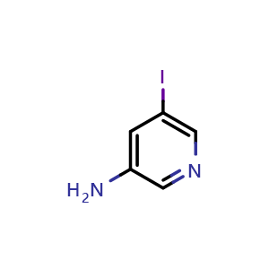 Chemical structure of 5-Iodopyridin-3-amine , CAS 25391-66-6, AChemBlock X195275