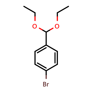 Chemical structure of 1-Bromo-4-(diethoxymethyl)benzene , CAS 34421-94-8, AChemBlock X195292